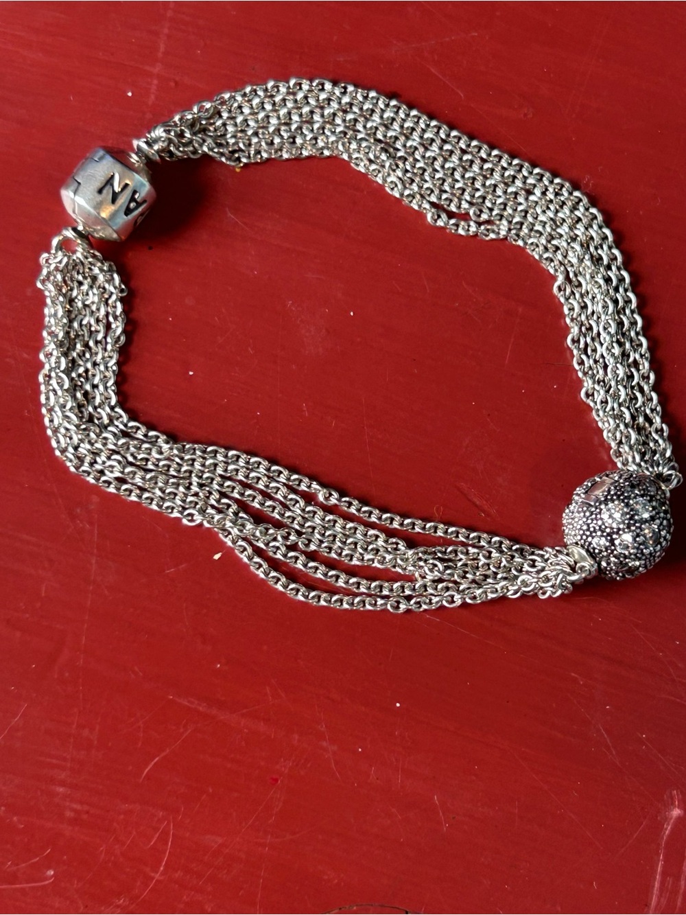 Pandora Retired ALE 925 Sterling Silver Multi Strand Cosmic Star Bracelet
